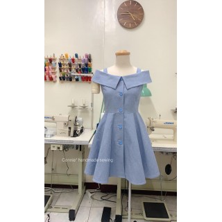 一字領洋裝紙型 (成人:XS~L)