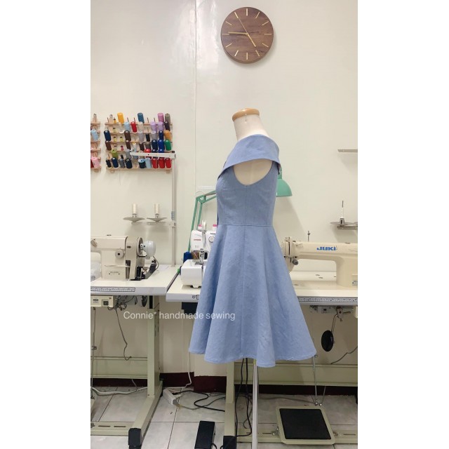 一字領洋裝紙型 (成人:XS~L)