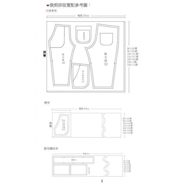 兒童休閒褲紙型 (兒童:80~140) 