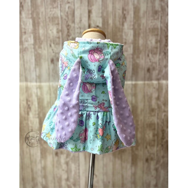 兔耳帽背心紙型 (兒童:90~140) 