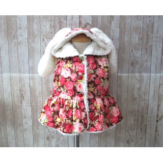 兔耳帽背心紙型 (兒童:90~140) 