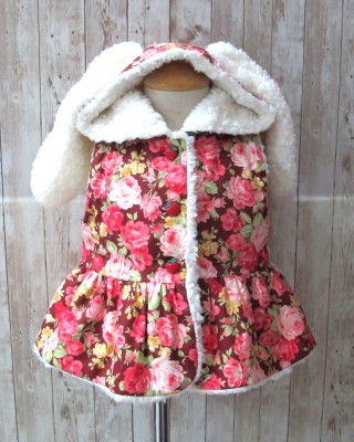 兔耳帽背心紙型 (兒童:90~140) 