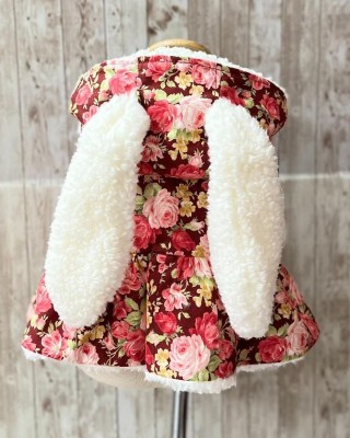 兔耳帽背心紙型 (兒童:90~140) 