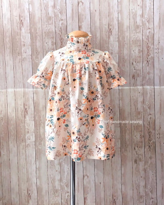 千金小姐立領長版衣紙型 (兒童:90~140) 