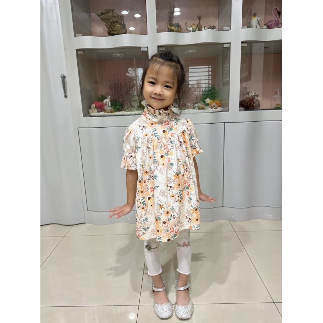 千金小姐立領長版衣紙型 (兒童:90~140) 