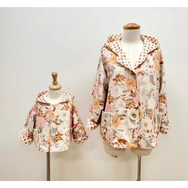 斜袖雙面外套紙型 親子款 (小孩90-150cm，大人:M、L、XL、2XL)