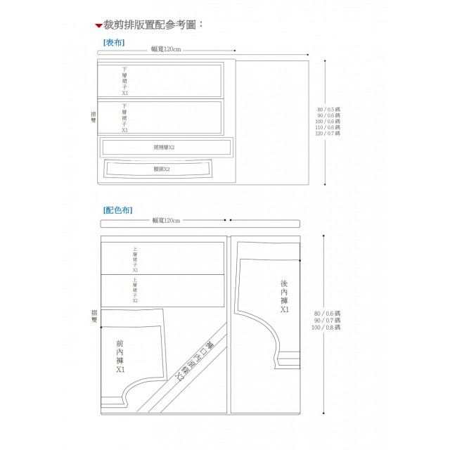 小屁裙紙型 (兒童:80~120) 