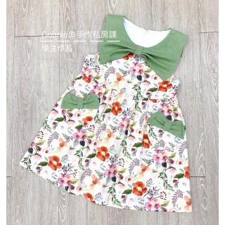 蝴蝶結領及荷葉洋裝紙型(一版二款) (兒童:100~140) 