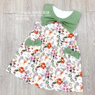 蝴蝶結領及荷葉洋裝紙型(一版二款) (兒童:100~140) 