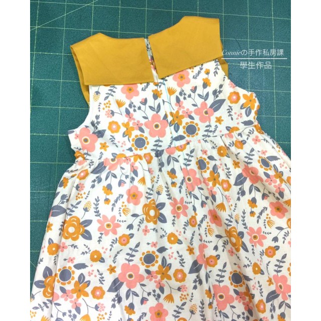 蝴蝶結領及荷葉洋裝紙型(一版二款) (兒童:100~140) 