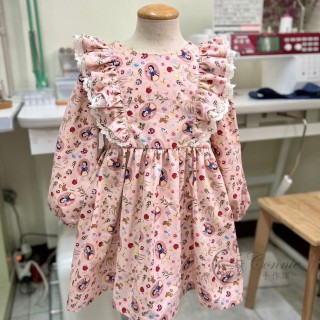 長袖荷葉洋裝紙型 (兒童:90~140) 