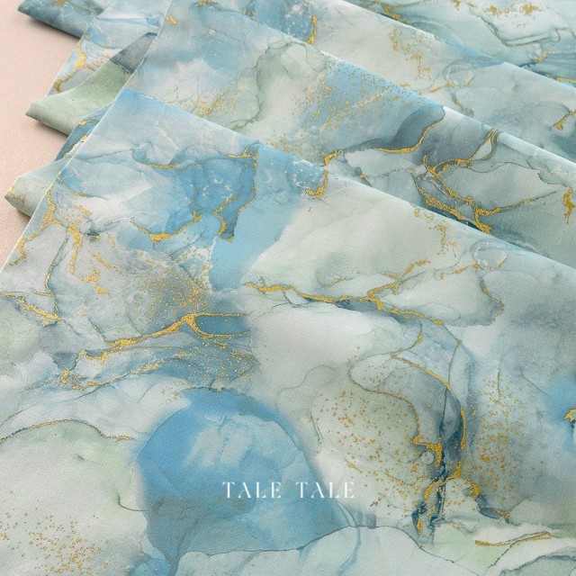 美國品牌燙金布 點金石-水藍金 現貨布