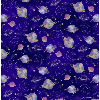 美國品牌棉布 燙金-夢幻星球 現貨布