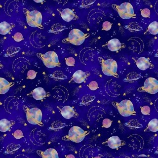 美國品牌棉布 燙金-夢幻星球 現貨布