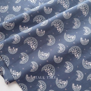 美國品牌 彎月鑲花-霧藍 現貨布