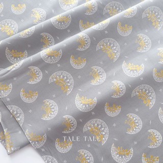 美國品牌 彎月鑲花-米灰 現貨布